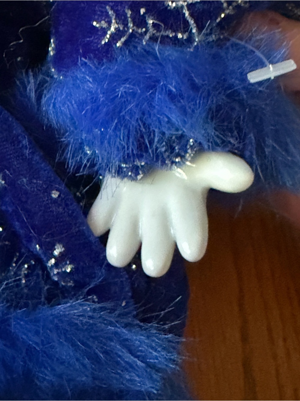 Vintage Porcelain Cat Jester Doll w/ winter/snowflake design, dark blue mateo - Picture 5 of 6